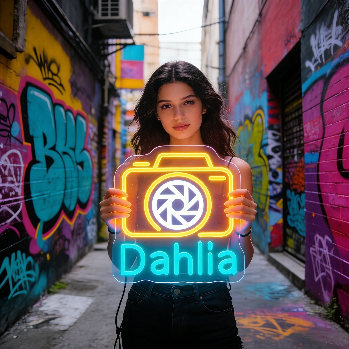 Dahlia Camera Neon Light Sign  - огляд і ціна Vintage Photography Lighting