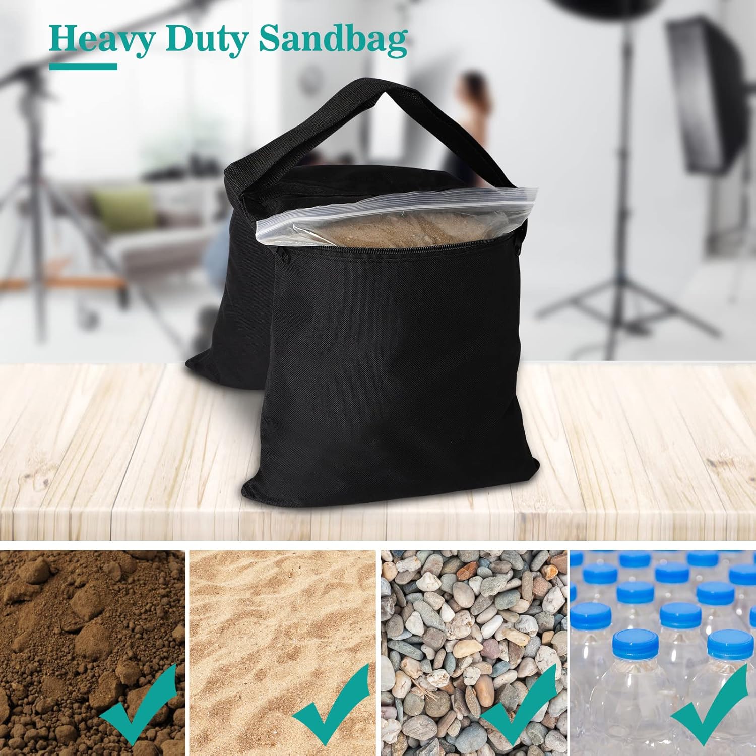 Aimosen 4 Packs Sandbags Weigh - огляд і ціна Photography Lighting Weight Bags