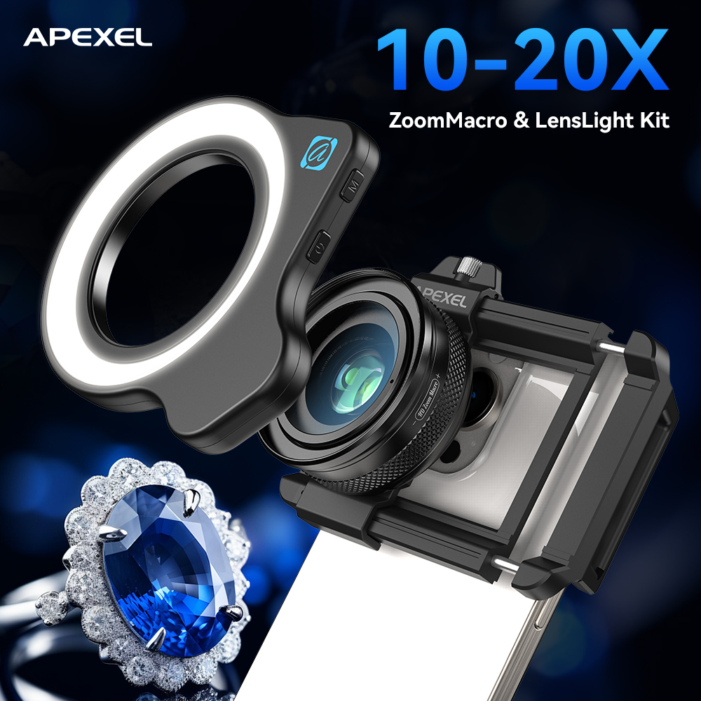 APEXEL 10-20X Adjustable Zoom  - огляд і ціна Jewelry Photography Lighting Kit