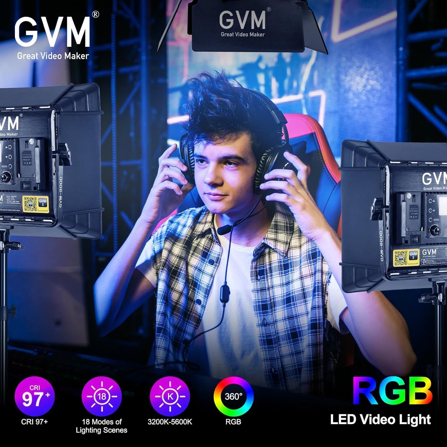 RGB LED Video Lighting Kit, 3- - огляд і ціна Photography Lighting Kits