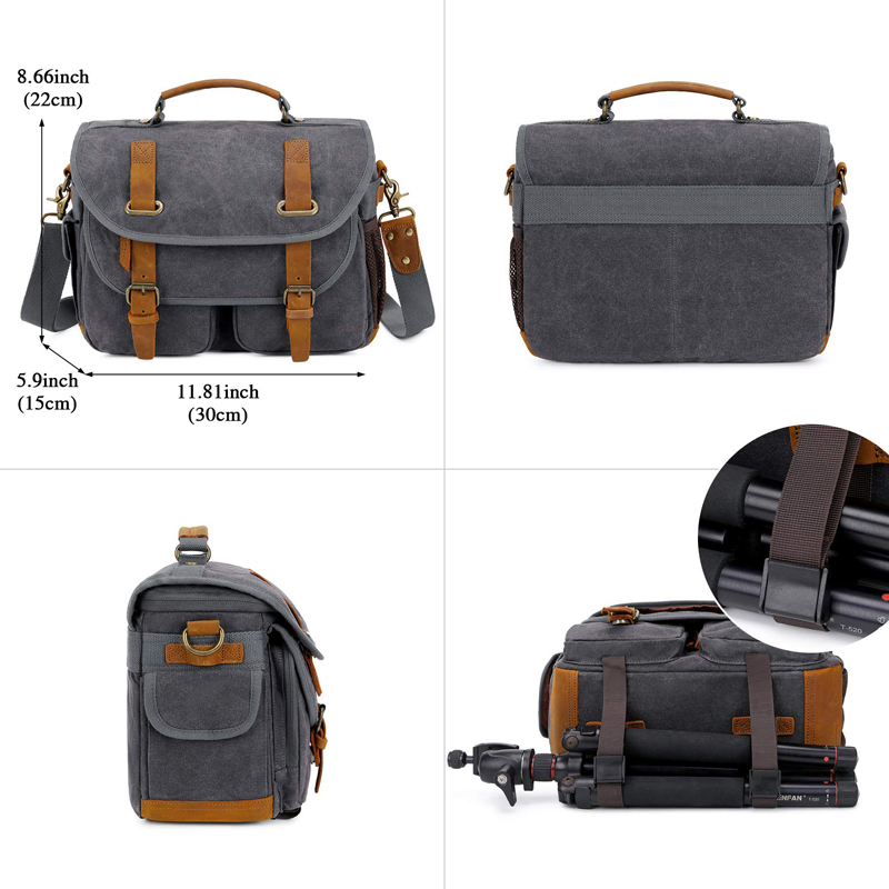 Canvas Cow Leather Camera Bag  - огляд і ціна Photography Lighting Weight Bags