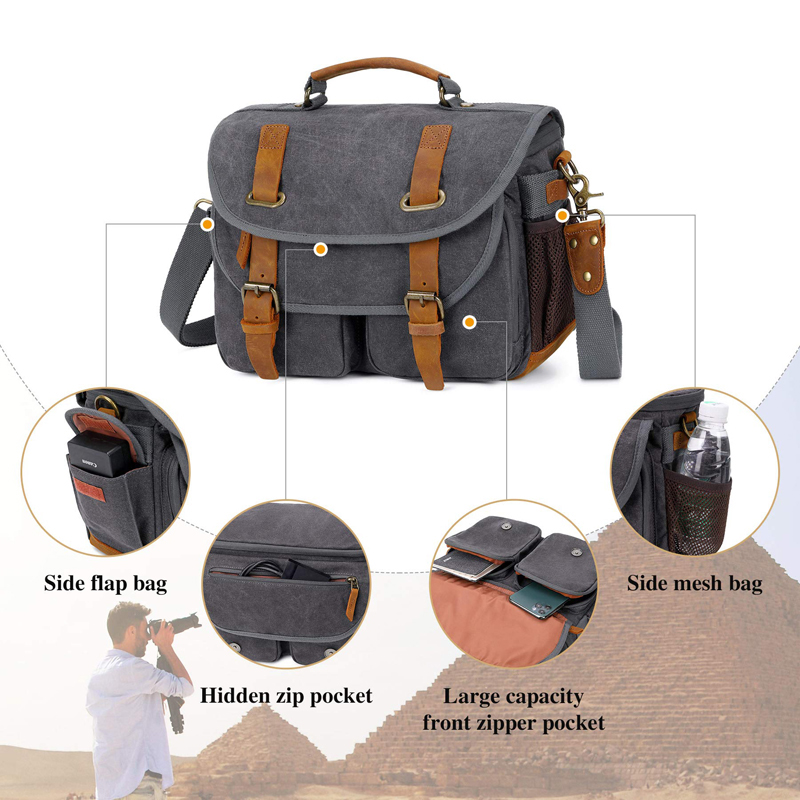 Canvas Cow Leather Camera Bag  - огляд і ціна Photography Lighting Weight Bags