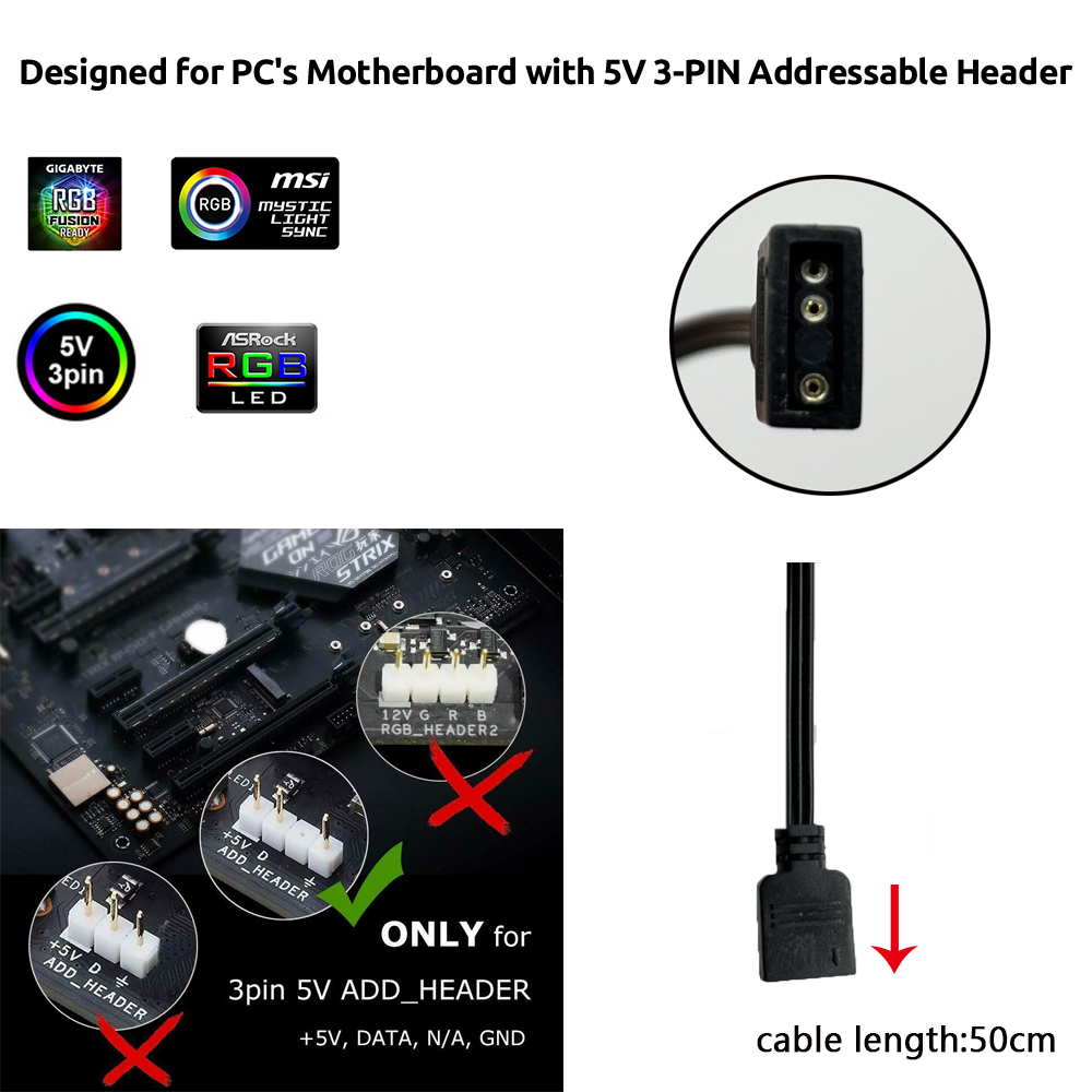 5V ARGB 3Pin Header for Asus A - огляд і ціна Photography Lighting Game